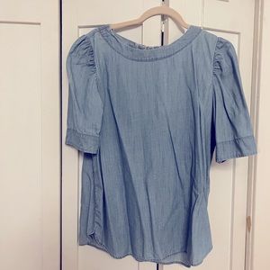 Loft chambray denim shirt large